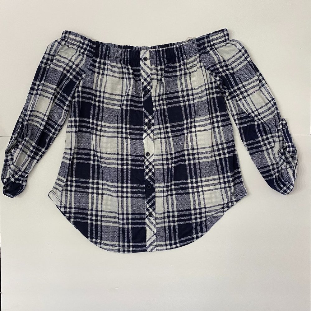 POLLY+ESTHER Plaid Blouse‎ - Picture 4 of 6